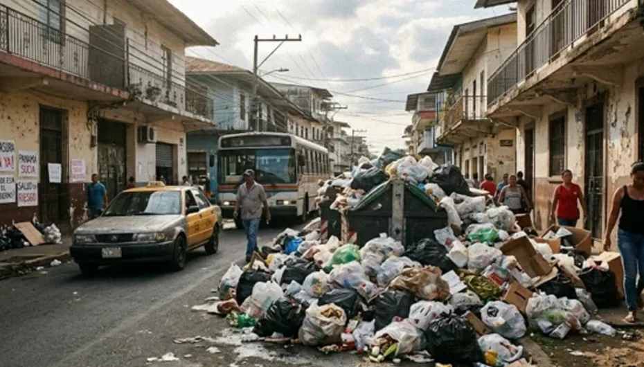 Acumulación de residuos en calles de Panamá evidenciando la crisis de gestión pública